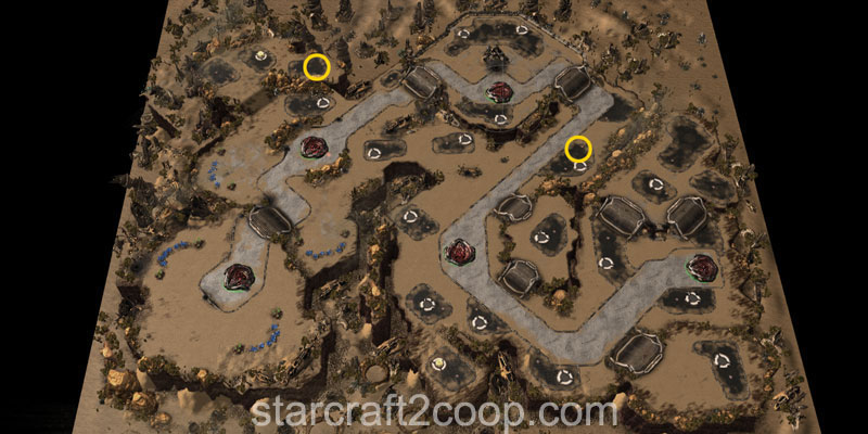 Spawn Points for Attack Waves 1 and 2